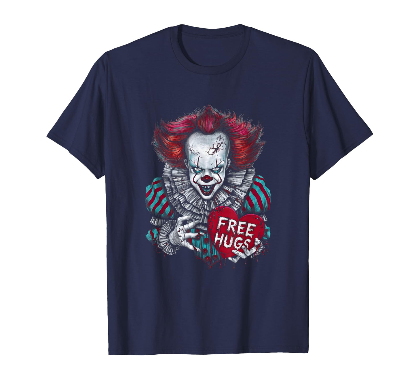 Free a Hugs Scary Clown Valentine Halloween Horror Character T-Shirt