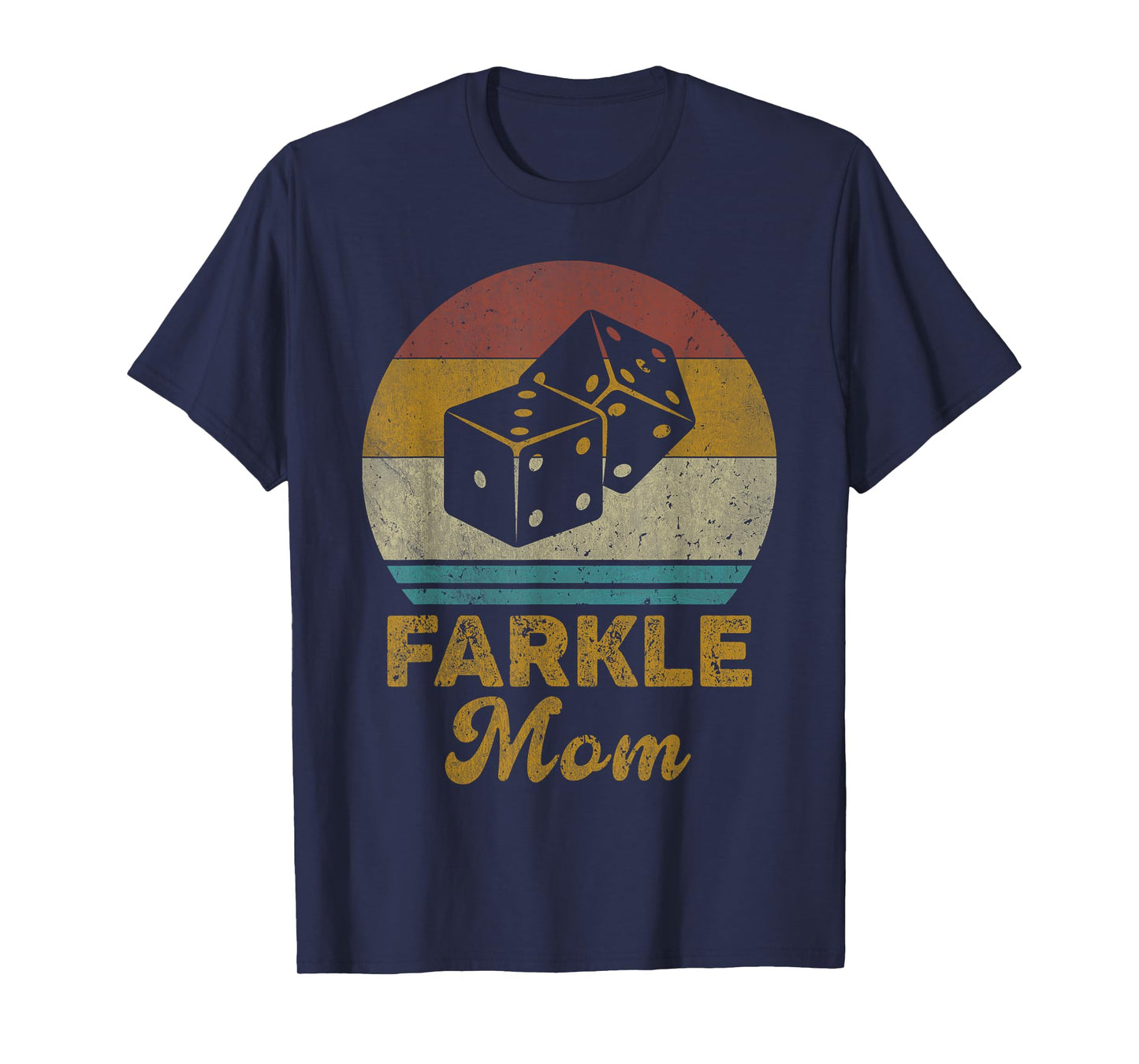 Farkle Mom Vintage Farkle Dice Game Womens T-Shirt