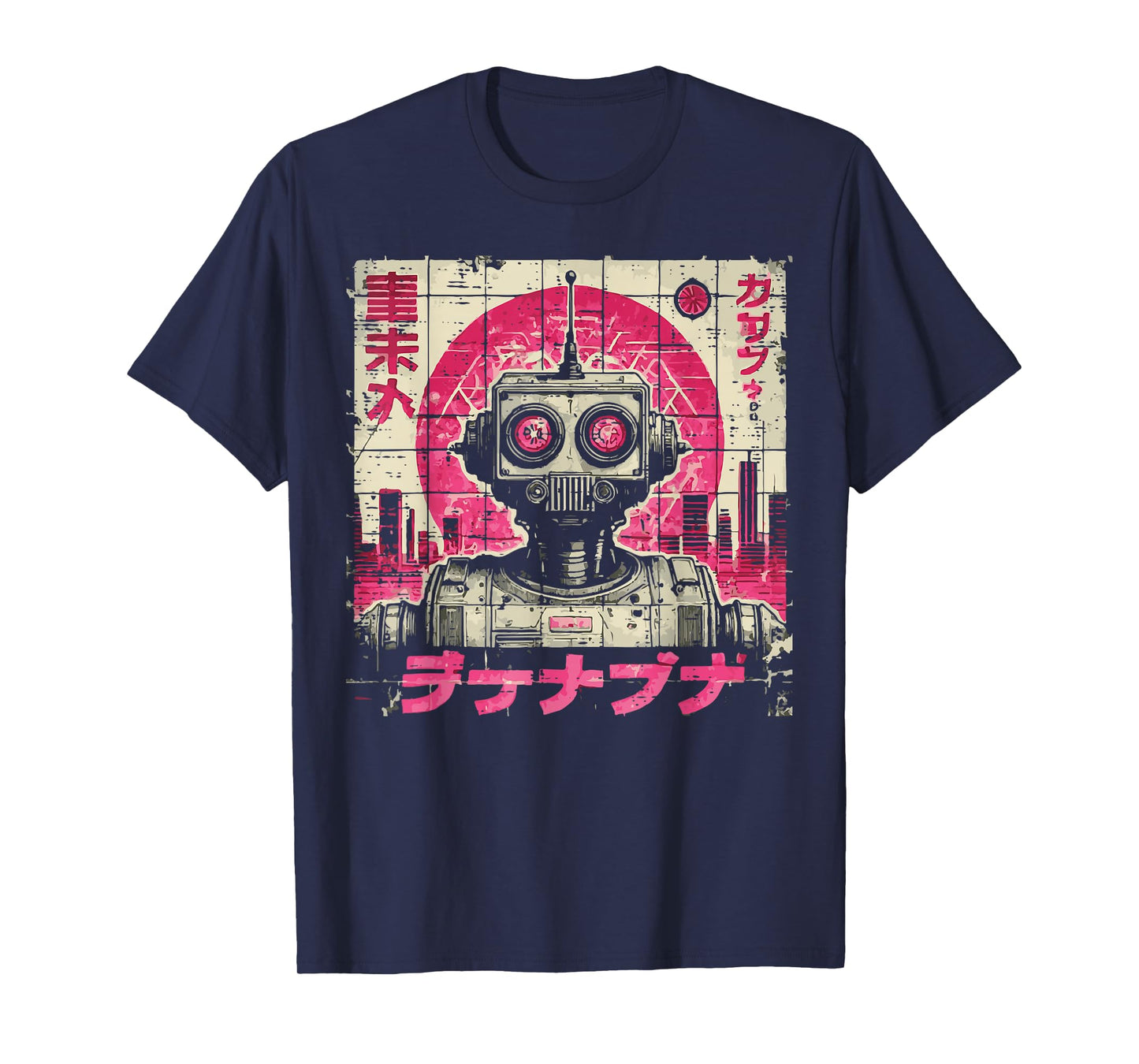 Japanese Pink Robot Vintage Poster Art Girls Kids Women T-Shirt
