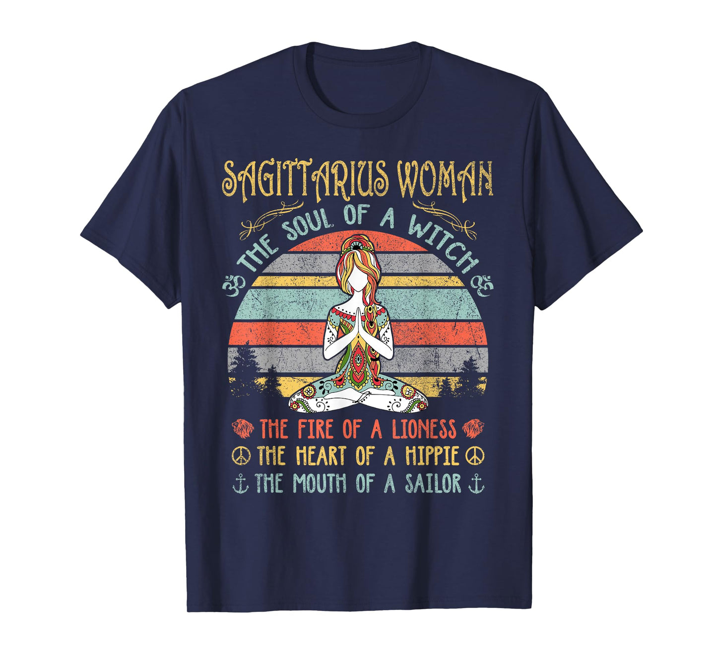 Sagittarius Woman The Soul Of A Witch Vintage Birthday T-Shirt