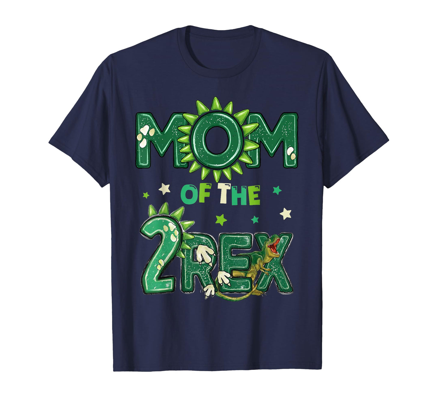 Mom Of The Two Rex Birthday Dinosaur Family Matching T-Shirt