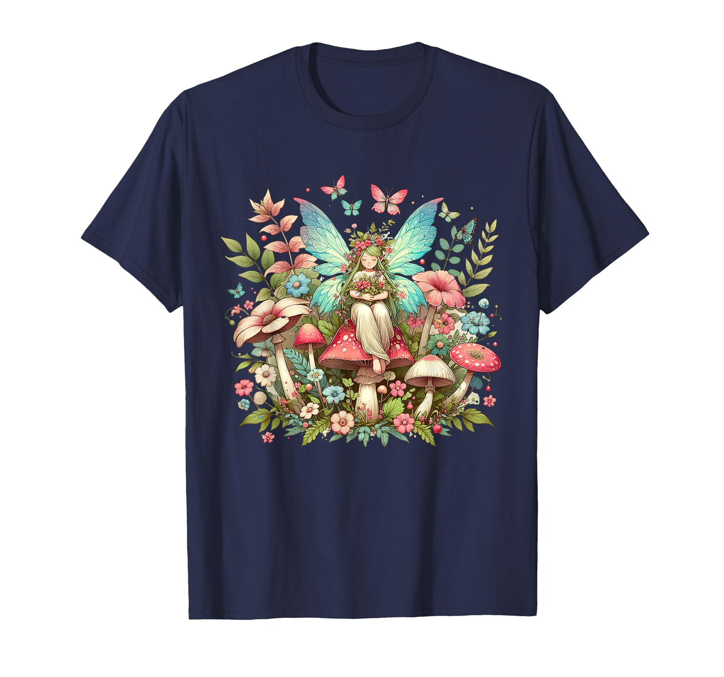 Enchanted Forest Fairy Fantasy Mystical Butterfly & Floral T-Shirt
