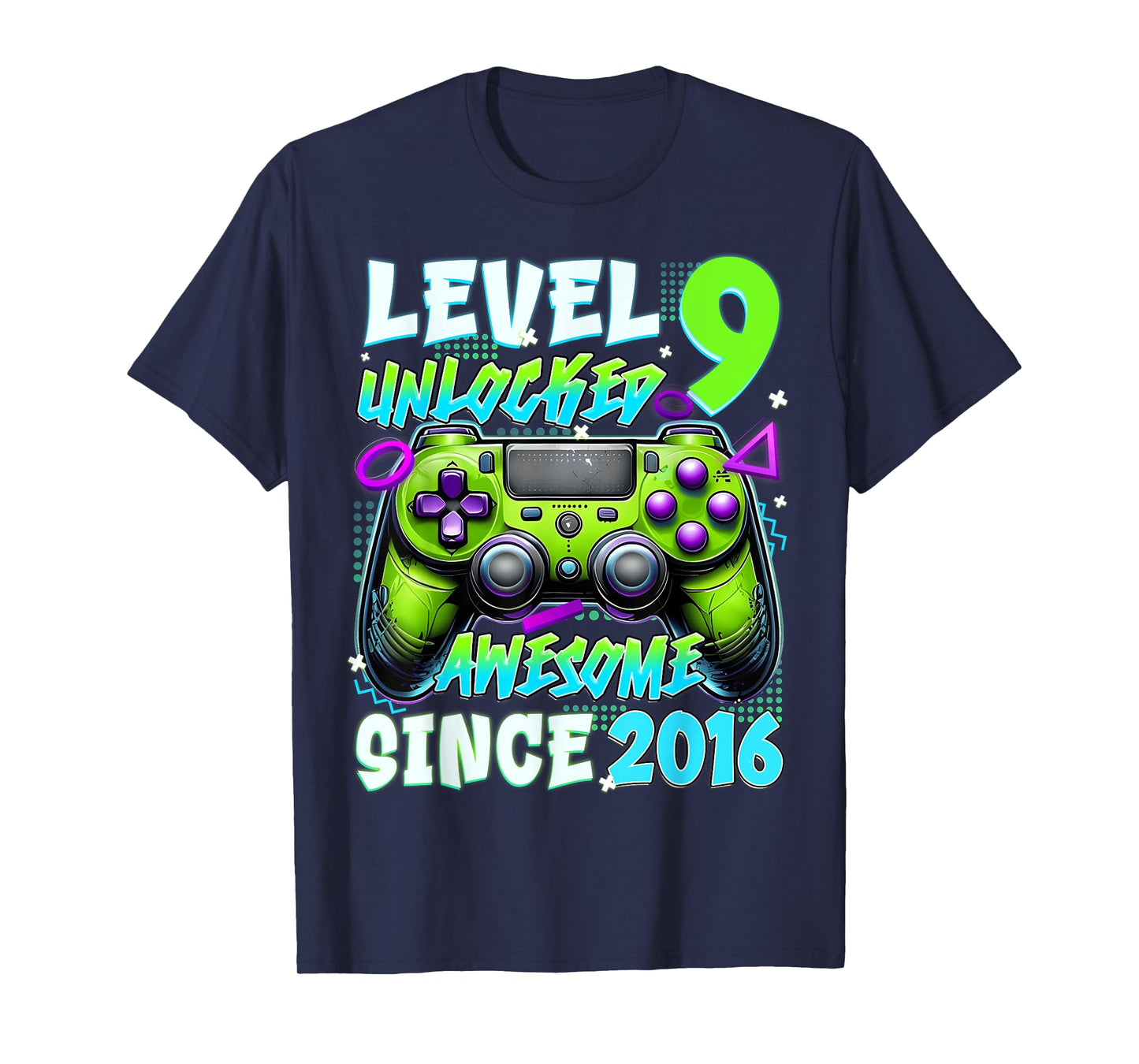 9th Birthday Video Game Level 9 Unlocked Awesome Since 2016 T-Shirt