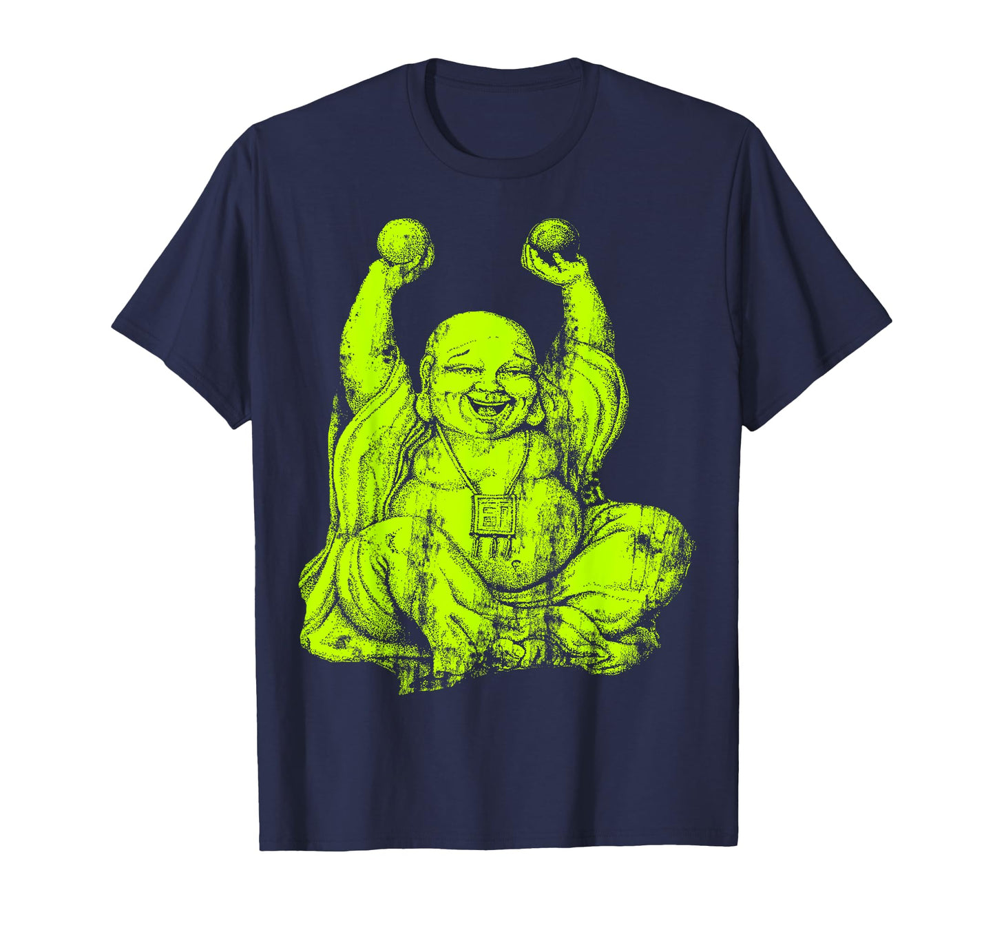 Neon Green Laughing Buddha Yoga T-Shirt