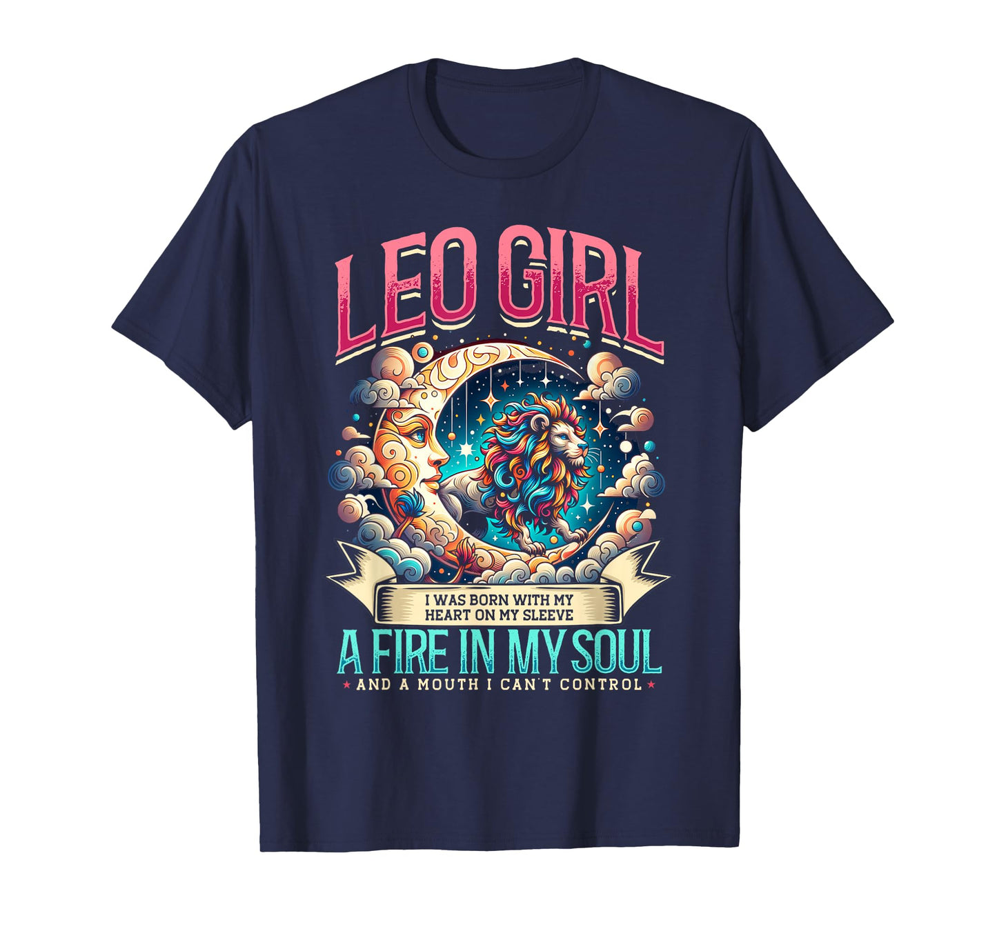 Leo Zodiac Sign Moon Astrology Star Sign, Leo Girl T-Shirt