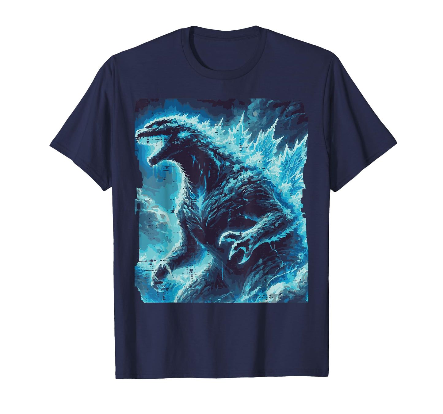 Japanese Blue Kaiju Monster Art Men Boys Kids Youth Teens T-Shirt