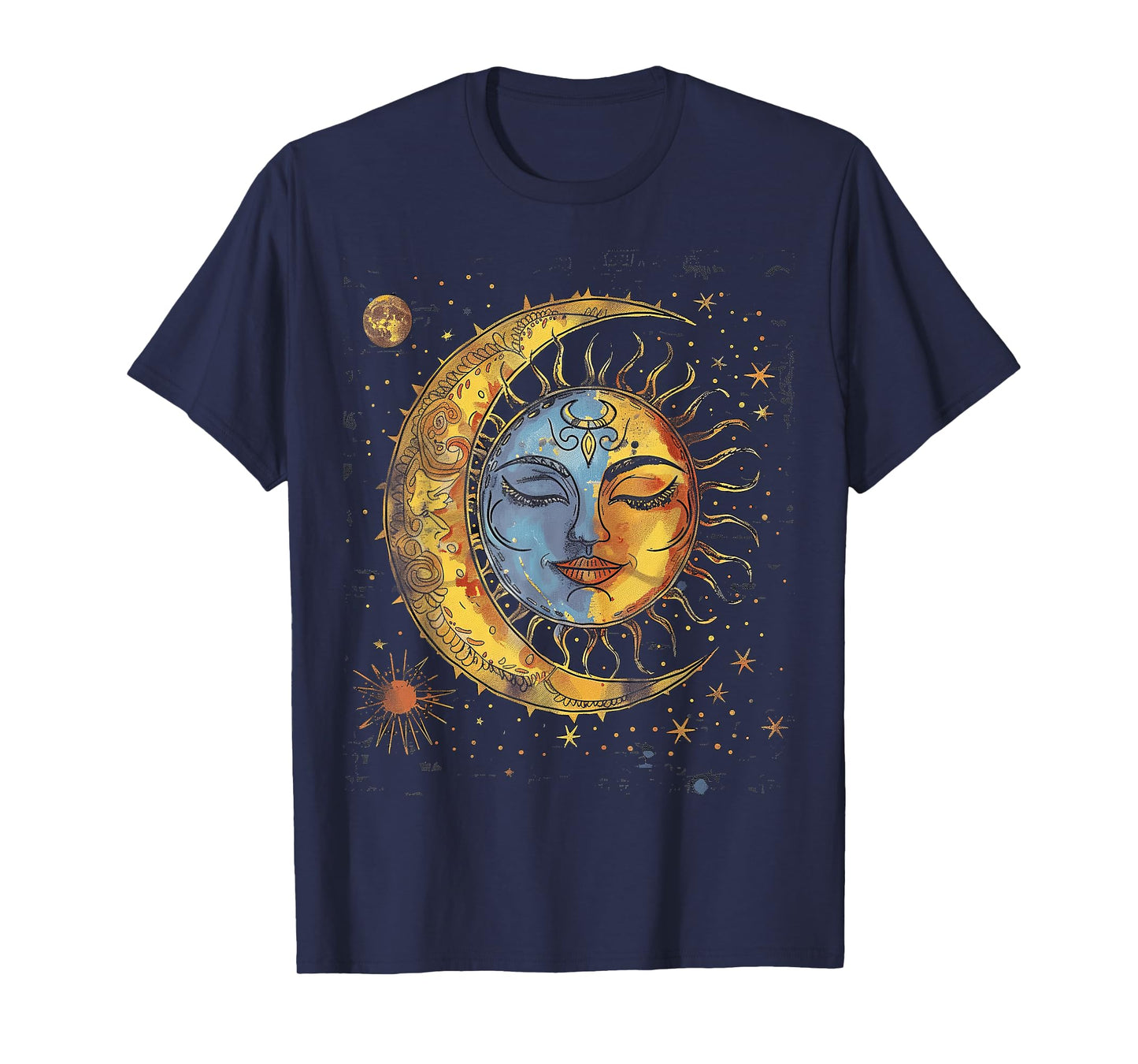 mystic sun and moon woman mystical flowers aesthetic T-Shirt