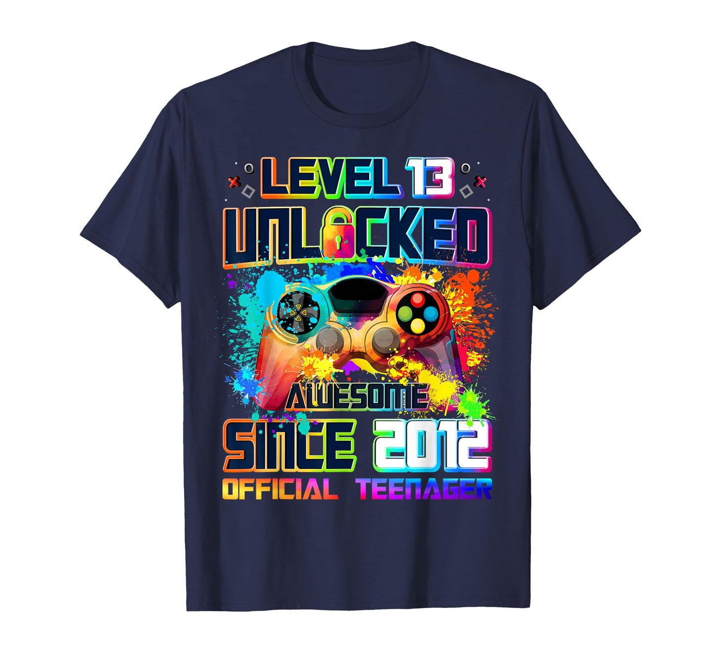 Level 13 Unlocked Awesome Since 2012 13th Birthday Gaming T-Shirt