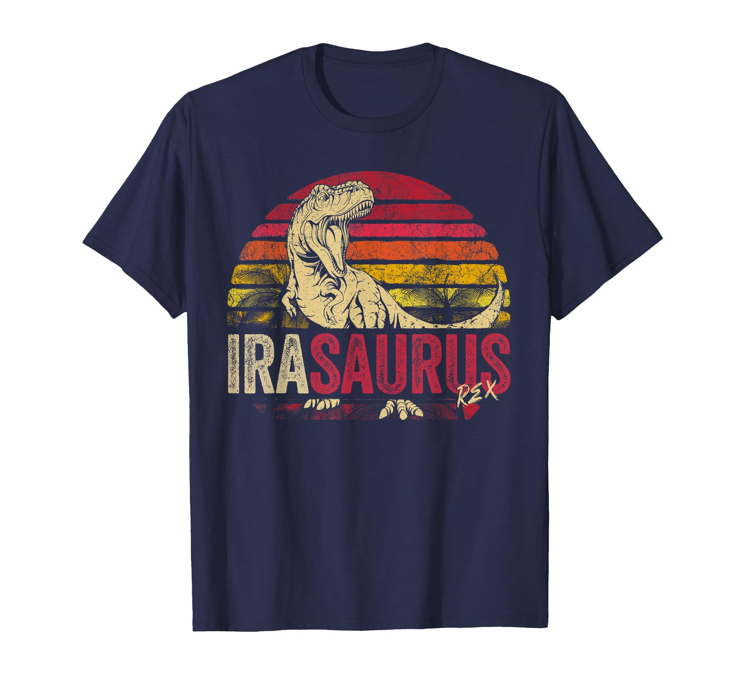 Ira Saurus Funny Personalized Dinosaur T Rex Boys Name T-Shirt