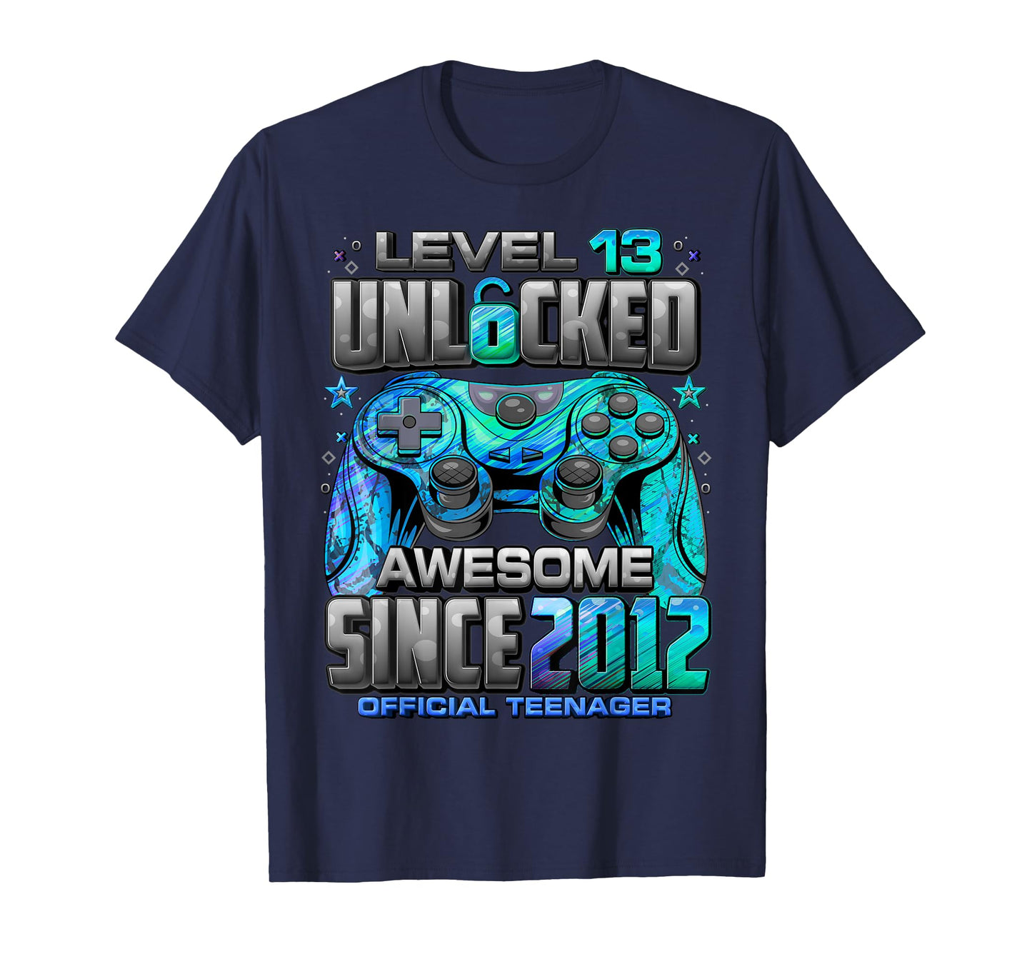 Level 13 Unlocked Awesome Since 2012 13th Birthday Gaming T-Shirt