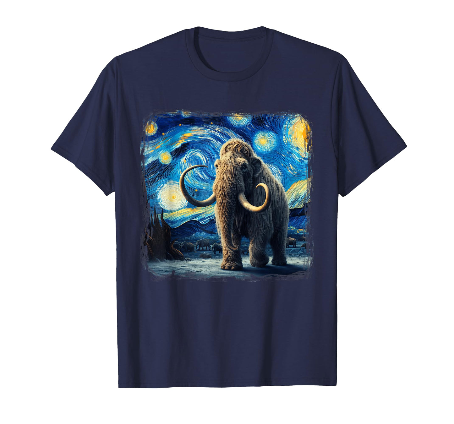 Woolly Mammoth Starry Night Funny Woolly Mammoth T-Shirt