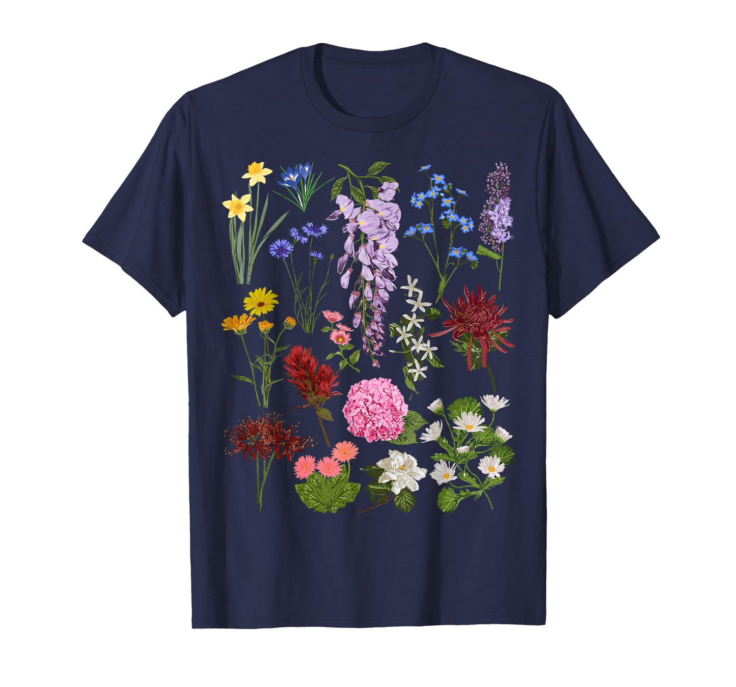Vintage Flower Botanical Illustration Chart Plant T-Shirt