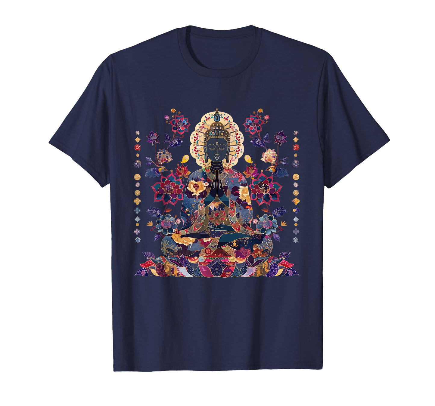 Buddha Vintage Flowers Zen Buddhism Spiritual Art Buddhist T-Shirt