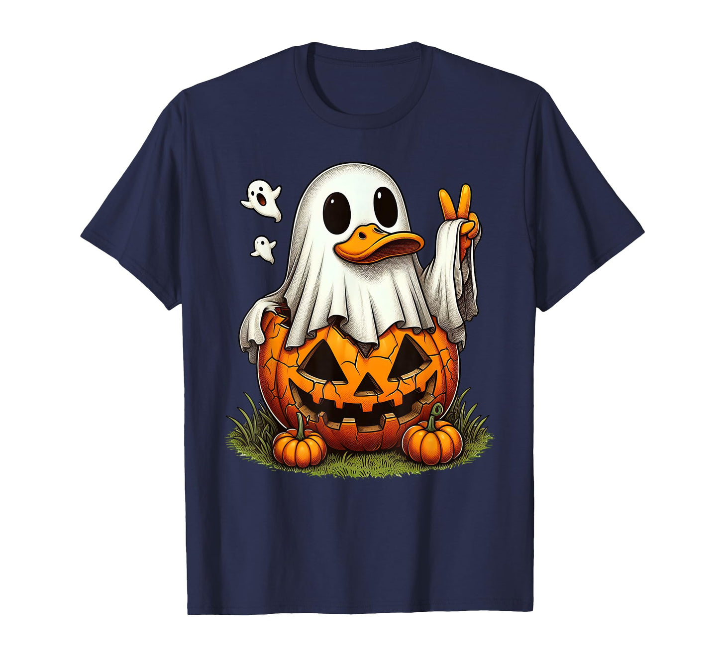 Funny Duck Boo Halloween Ghost Womens Mens Kids T-Shirt