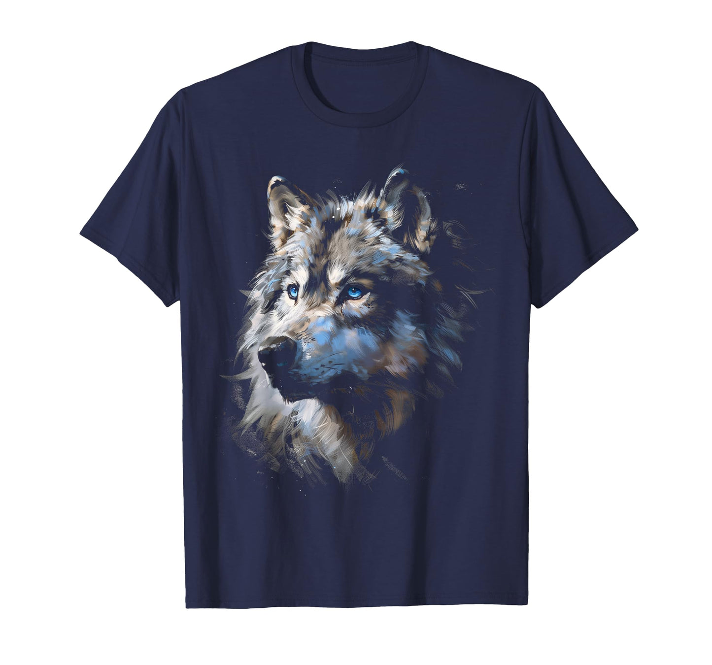 Alpha Wolf Shirt Fantasy Art Graphic Blue Eyes Wolf Lovers T-Shirt