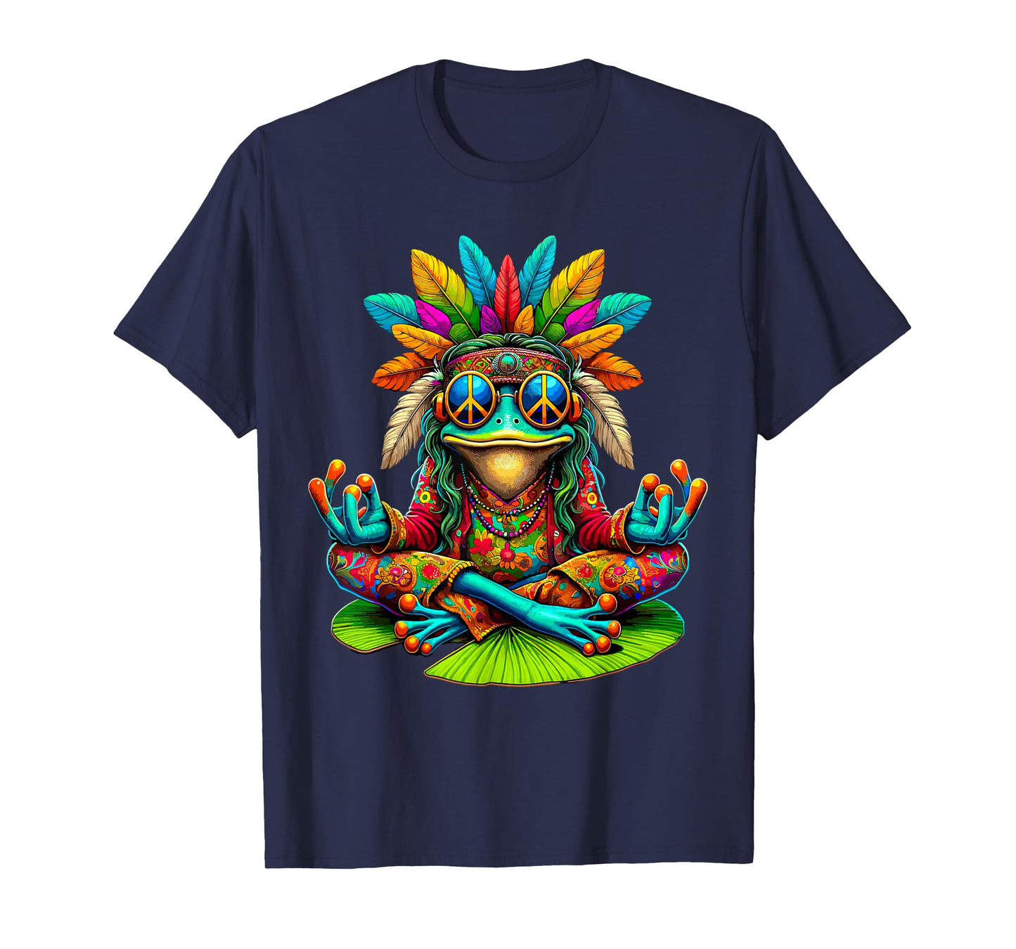 Frog Peace Sign Sunglasses Hippie T-Shirt