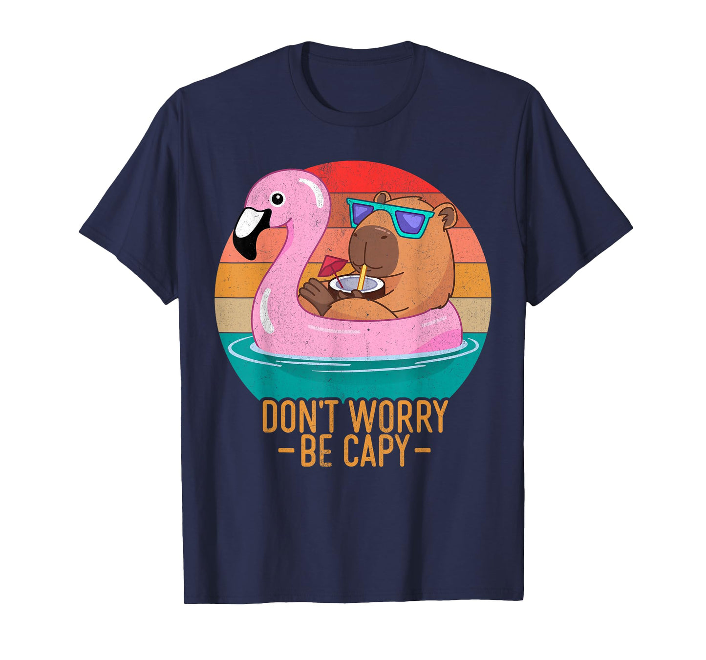 Retro Dont Worry Be Capy Kids Youth Women Men Boys Capybara T-Shirt