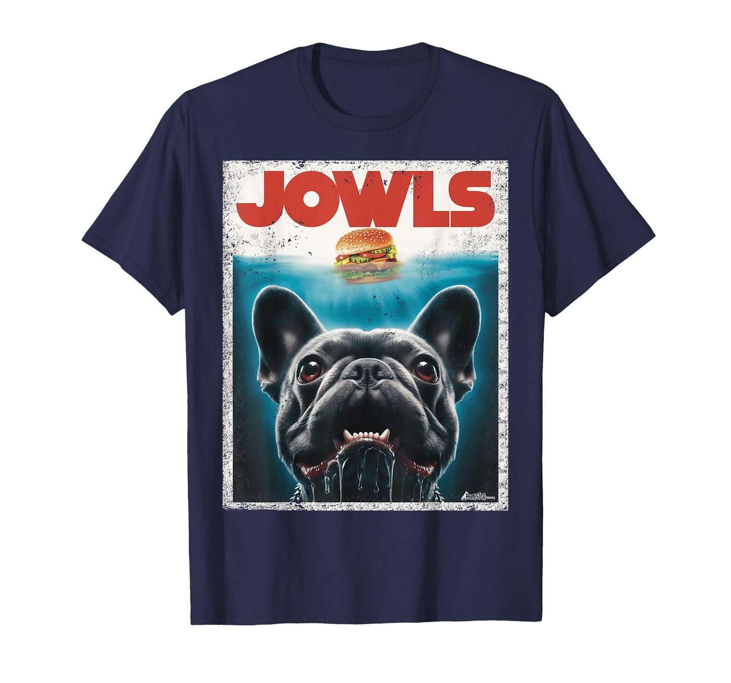 Funny Black French Bulldog Jowls Top, Frenchie Mom, Dog Dad T-Shirt
