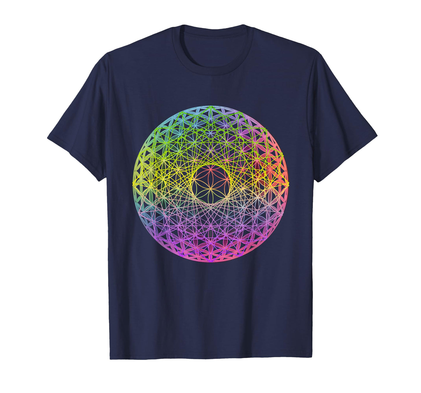 Sacred Geometry Mandala Chakra Alignment Through Ps chedelic T-Shirt