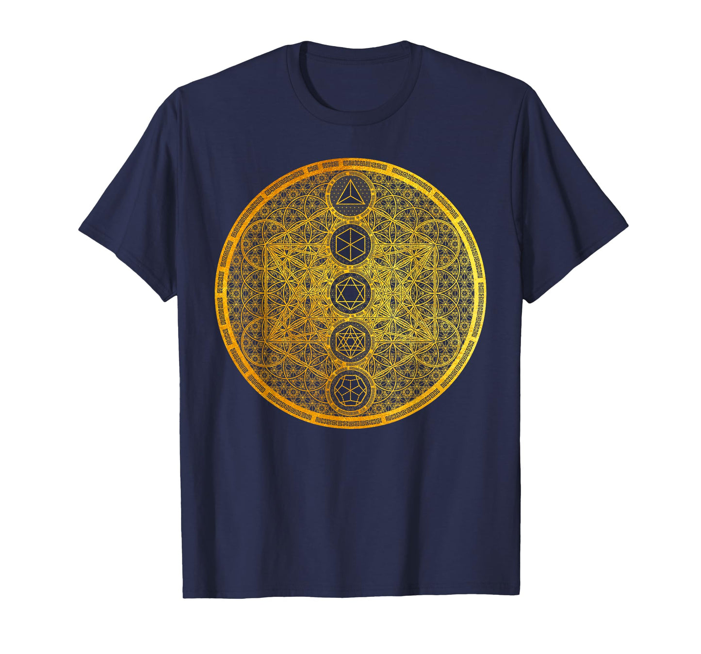 Metatron Cube Platonic Solids Sacred Geometry Metaphysics T-Shirt