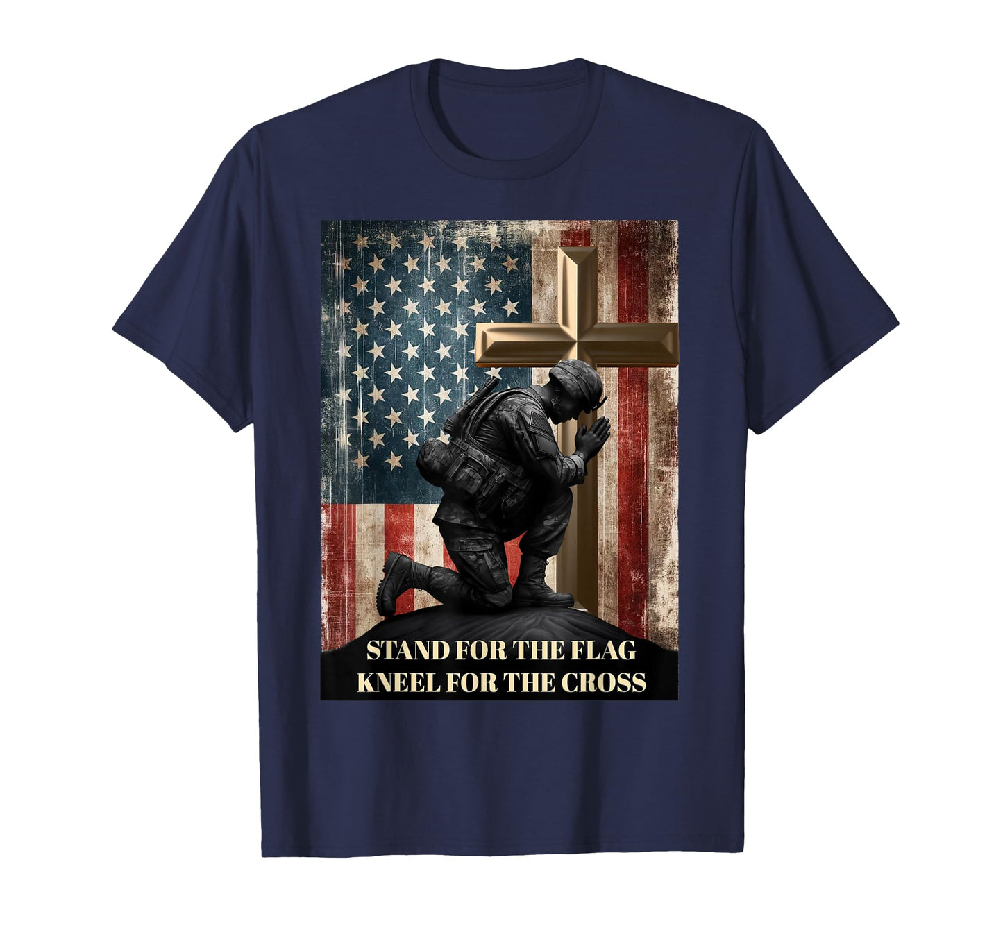 I Stand For The Flag And Kneel For The Cross US Flag USA T-Shirt
