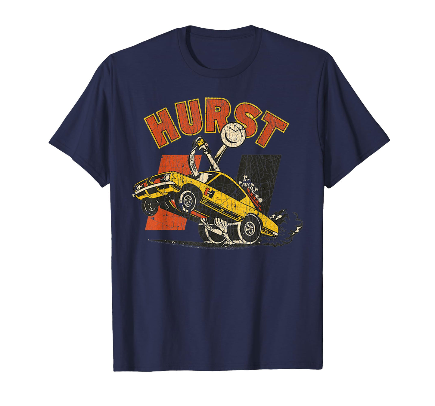 Vintage Car Retro Hurst Racing Meme Hand Engine Funny T-Shirt