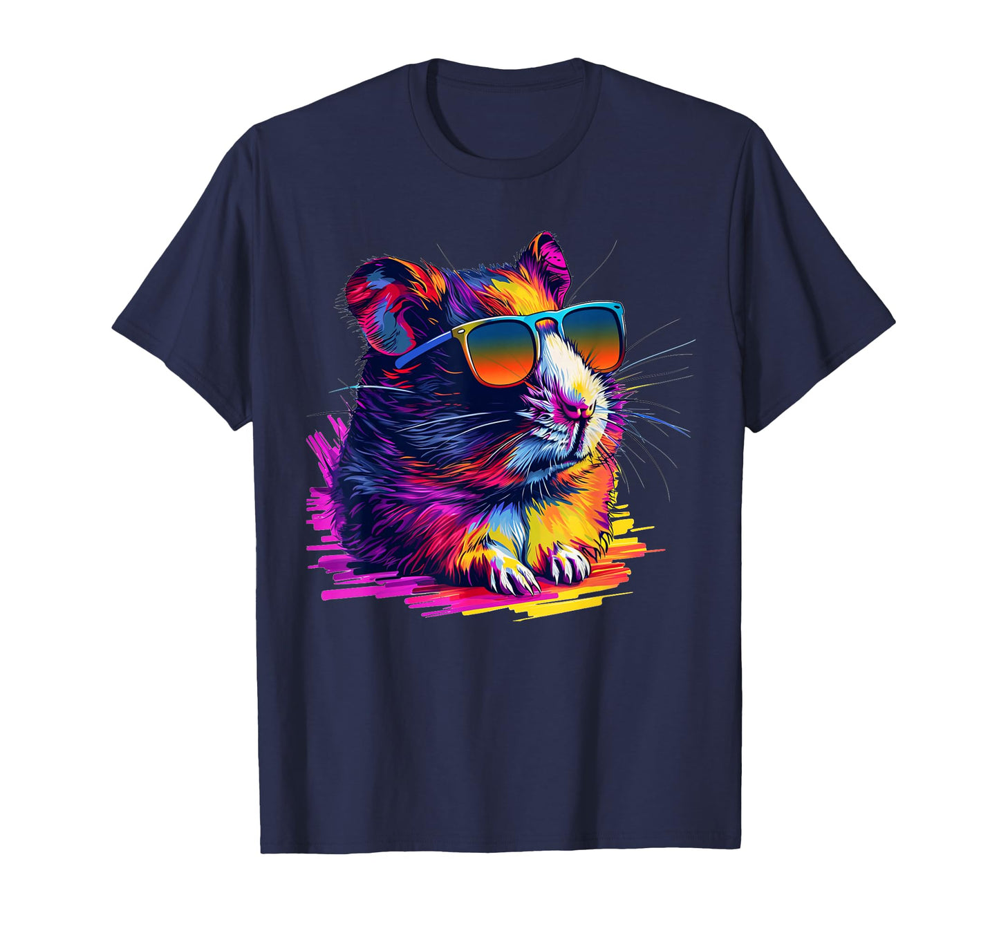 Cool looking hamster with multicolor sunglasses outfit T-Shirt