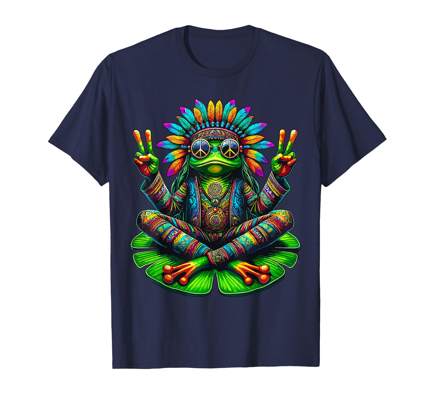 Frog Lover Peace Sign Hippie Frog T-Shirt