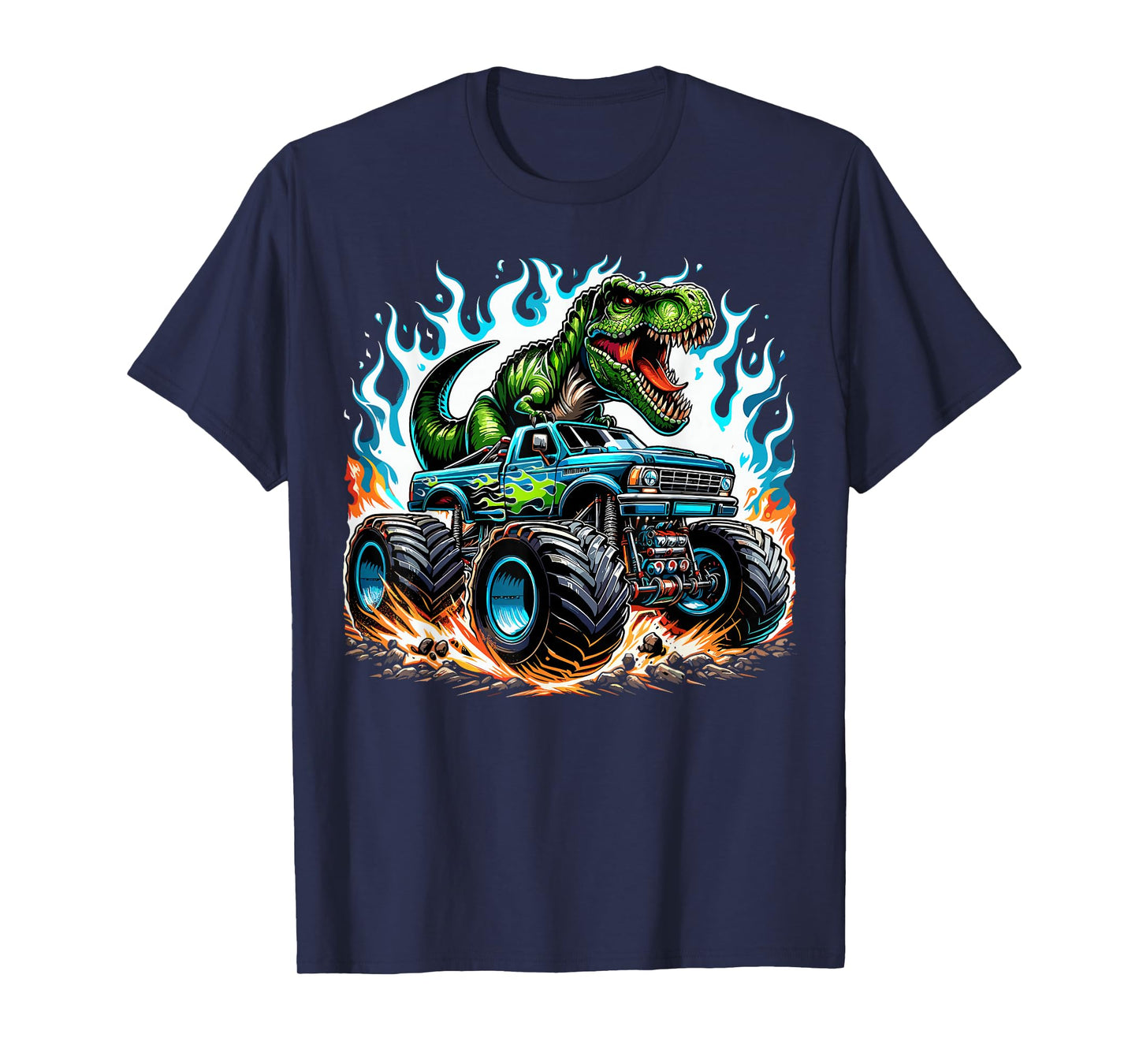 Monster Truck Dinosaur Birthday Party Boy Monster Truck T-Shirt