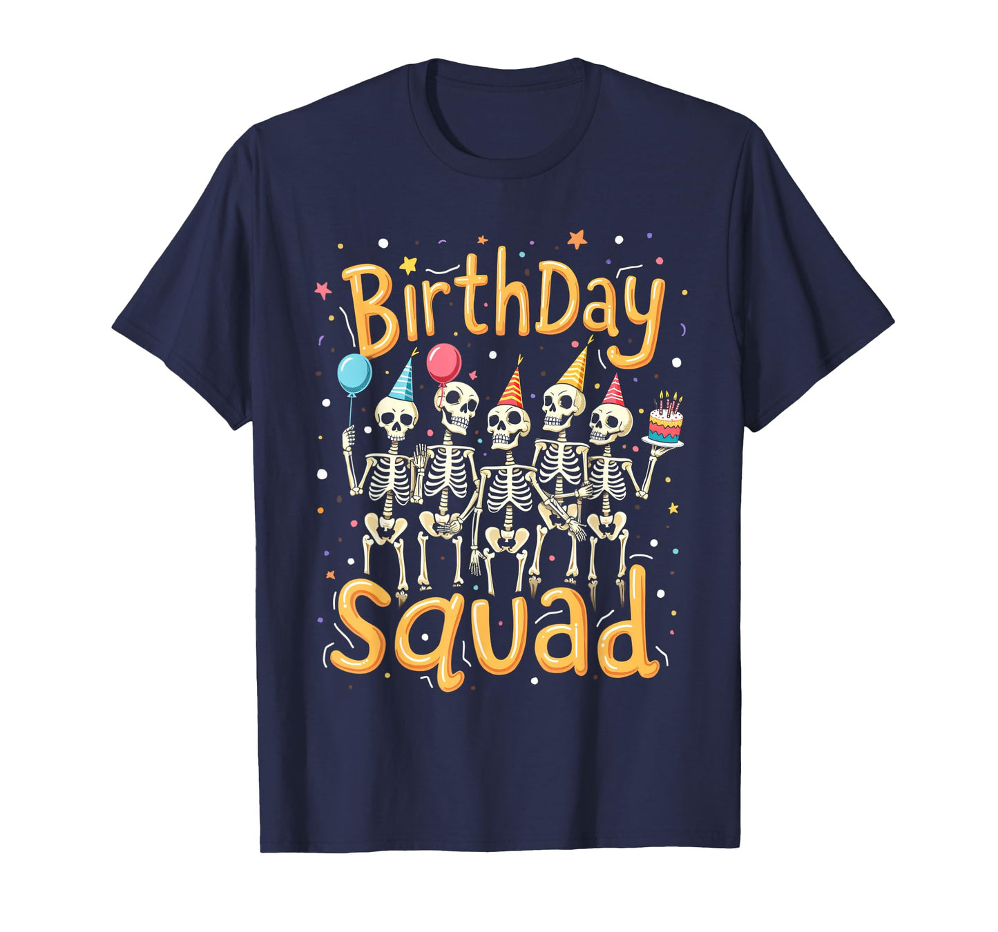 Cute Skeleton Birthday Squad Party Crew Halloween T-Shirt