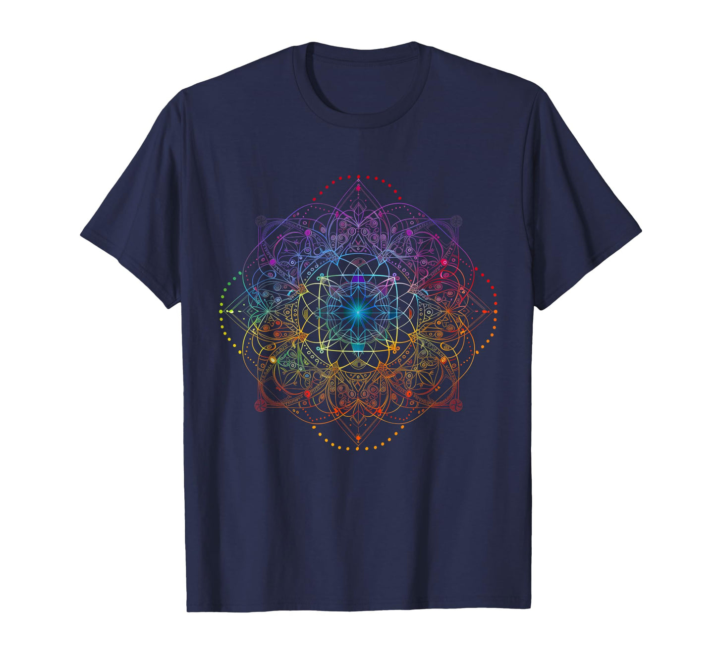 Sacred Geometry Metatron Cube Colorful Spiritual Yoga T-Shirt