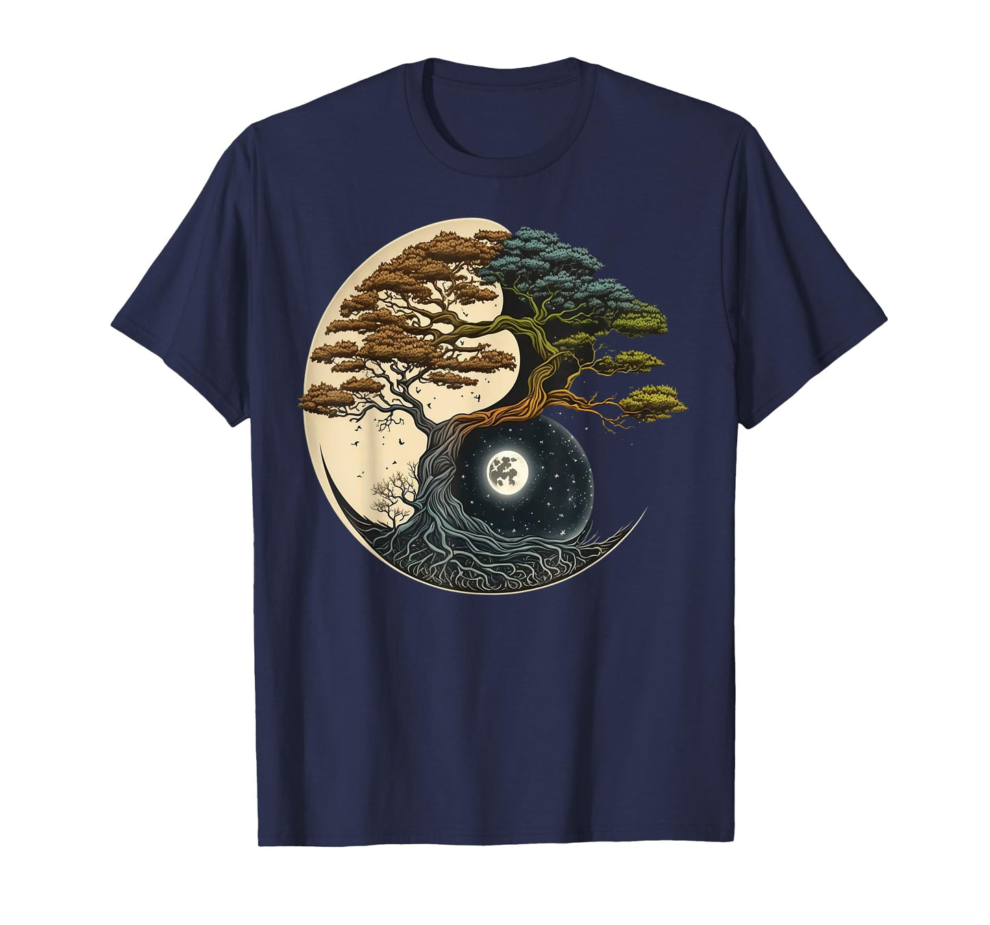 Yin Yang Miniature Tree of Life on Buddhist Bonsai Tree T-Shirt