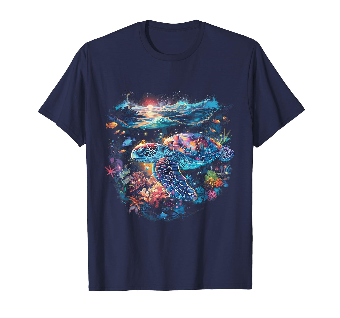 Sea Turtle Beach Lover Ocean Animal Graphic Novelty Womens T-Shirt