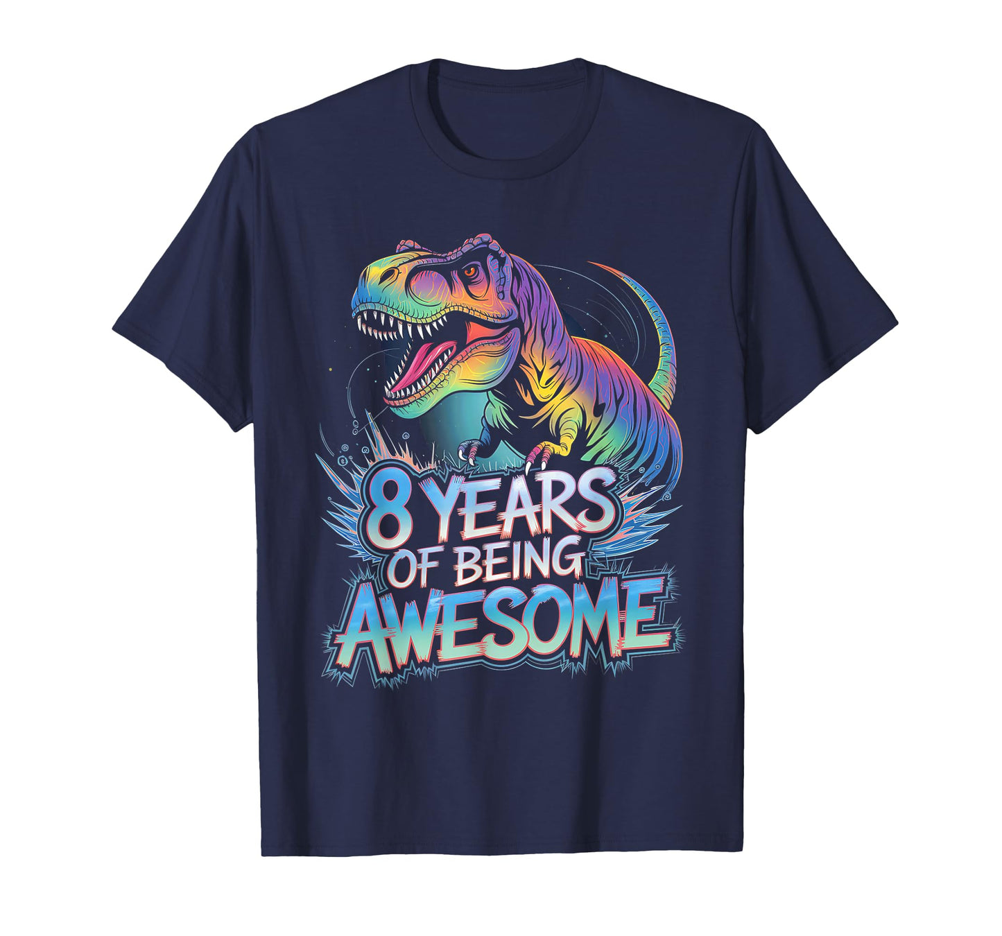 Dinosaur 8th Birthday Shirt For Boys 8 Year Old Birthday T-Shirt