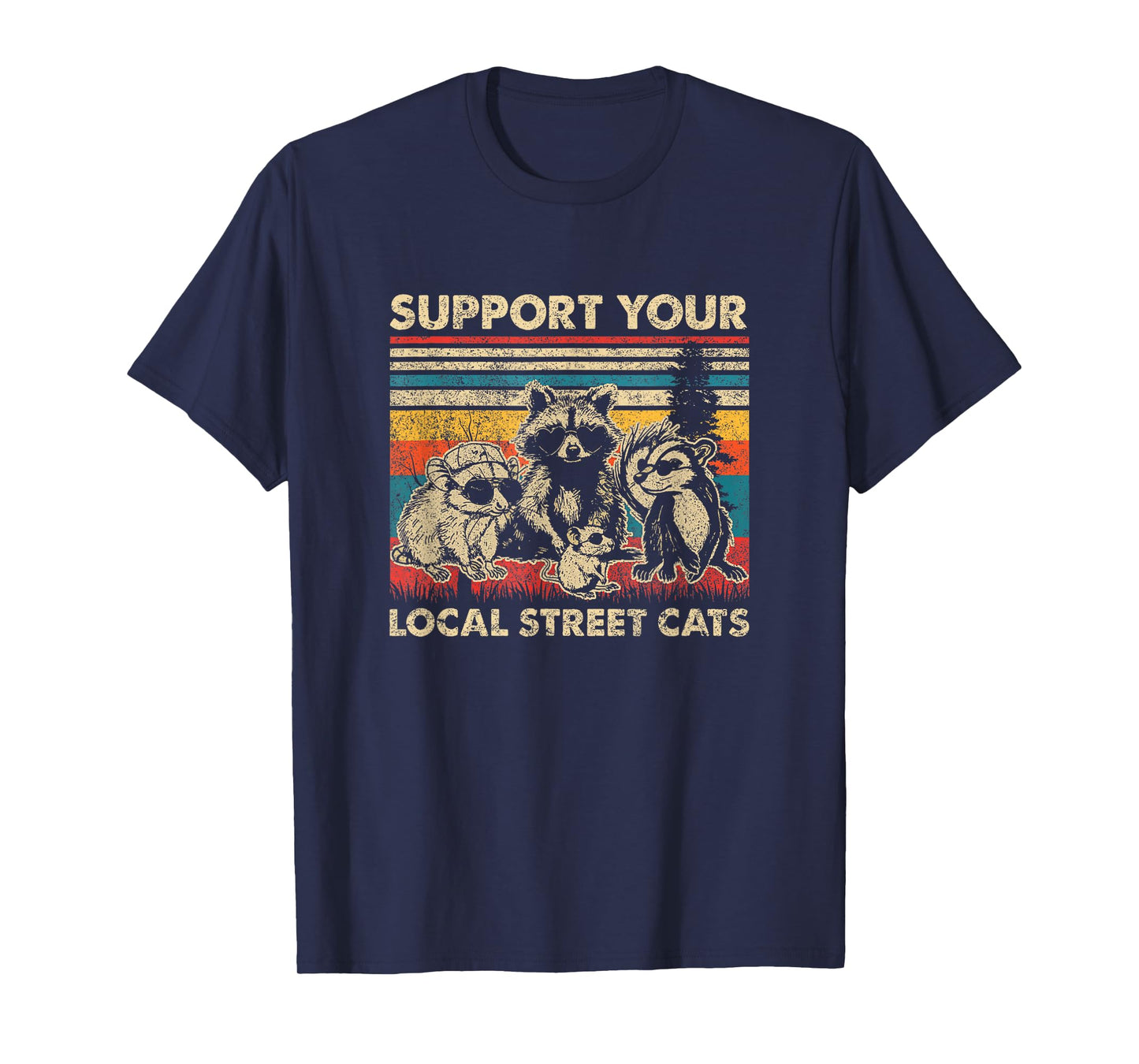 Support Local Street Cats Team Trash Opossum Raccoon Rat T-Shirt