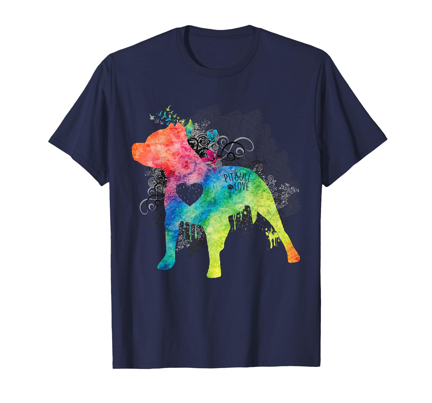 Pitbull Love Watercolor Zen T-Shirt - Pit bull Tee Shirt T-Shirt