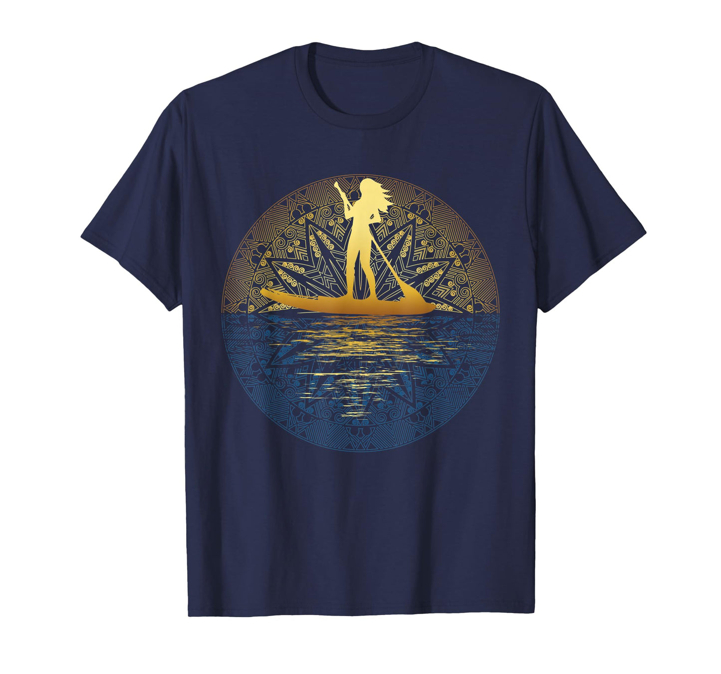 Paddleboard SUP Girl Mandala Reflected Stand Up Paddle Board T-Shirt