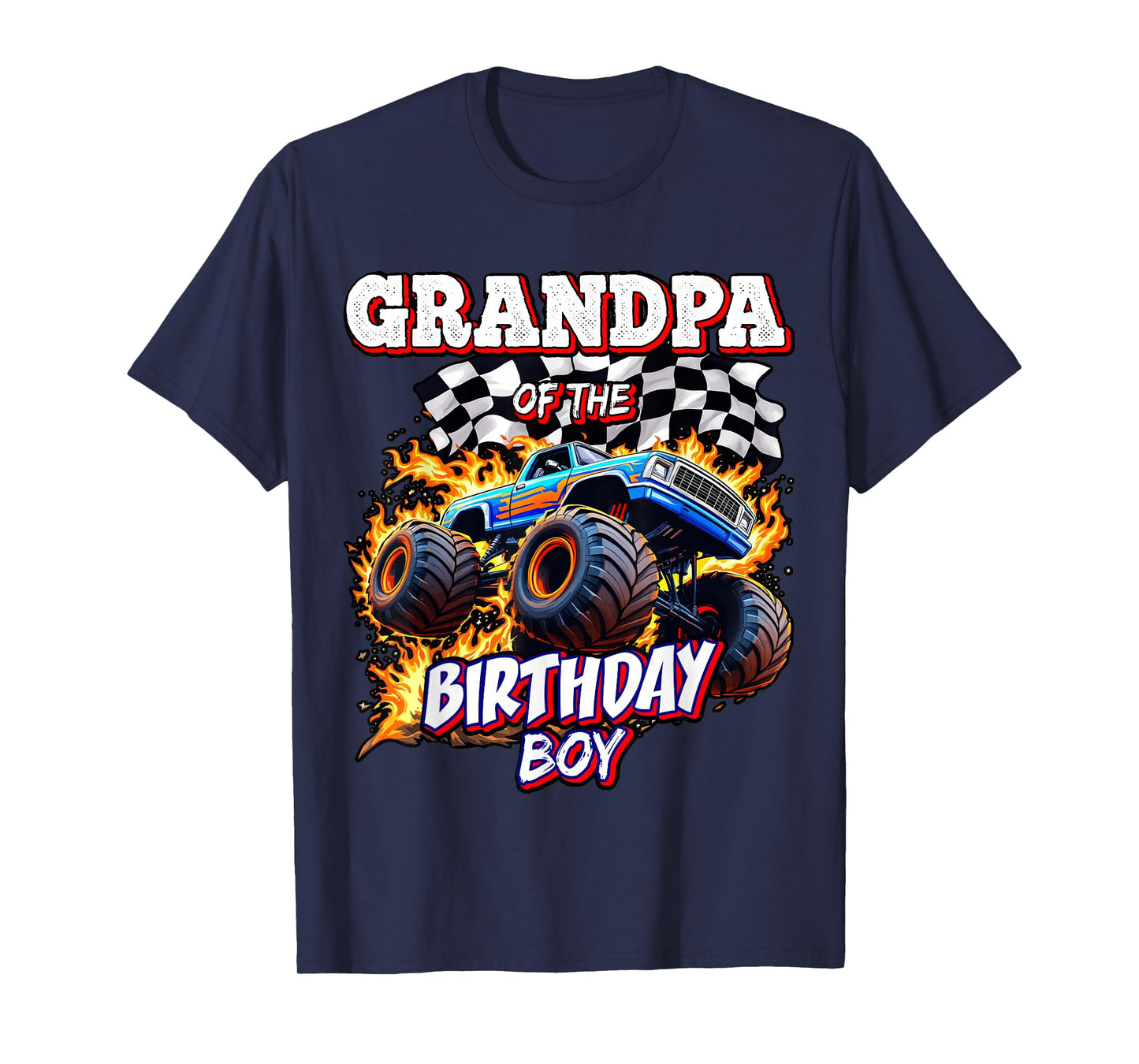 Grandpa of the Birthday Boy Monster Truck Birthday Party T-Shirt