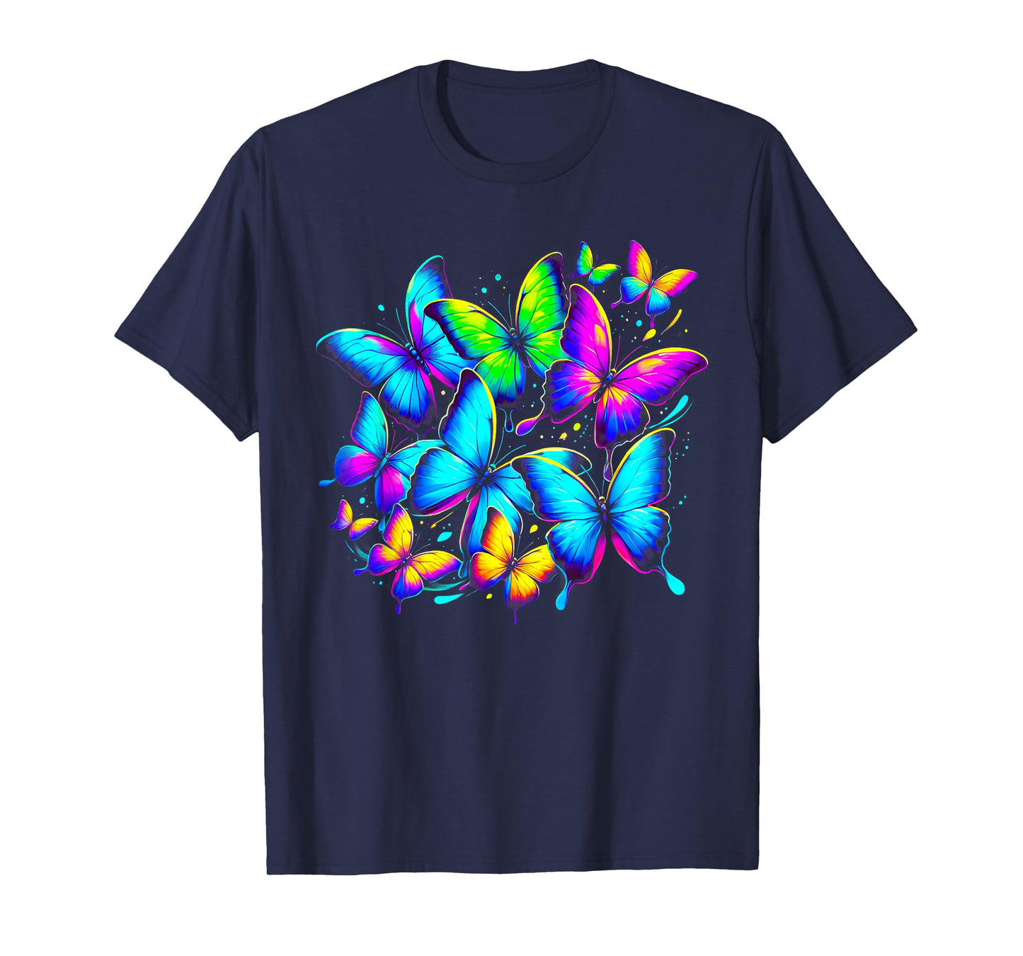 Rainbow Butterflies Graphic for Men Women Boys Girls T-Shirt