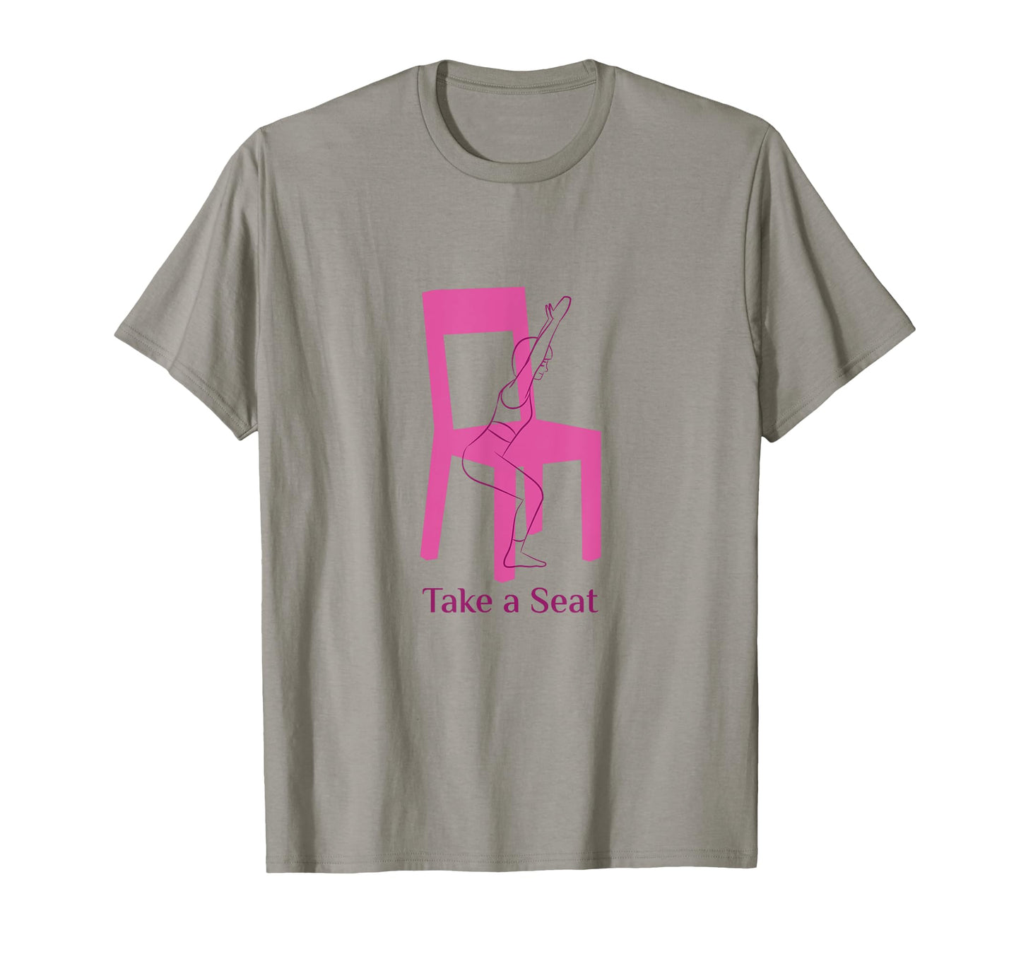 Asana Yoga Poses Chair Pose Utkatasana Funny Women Yogini T-Shirt