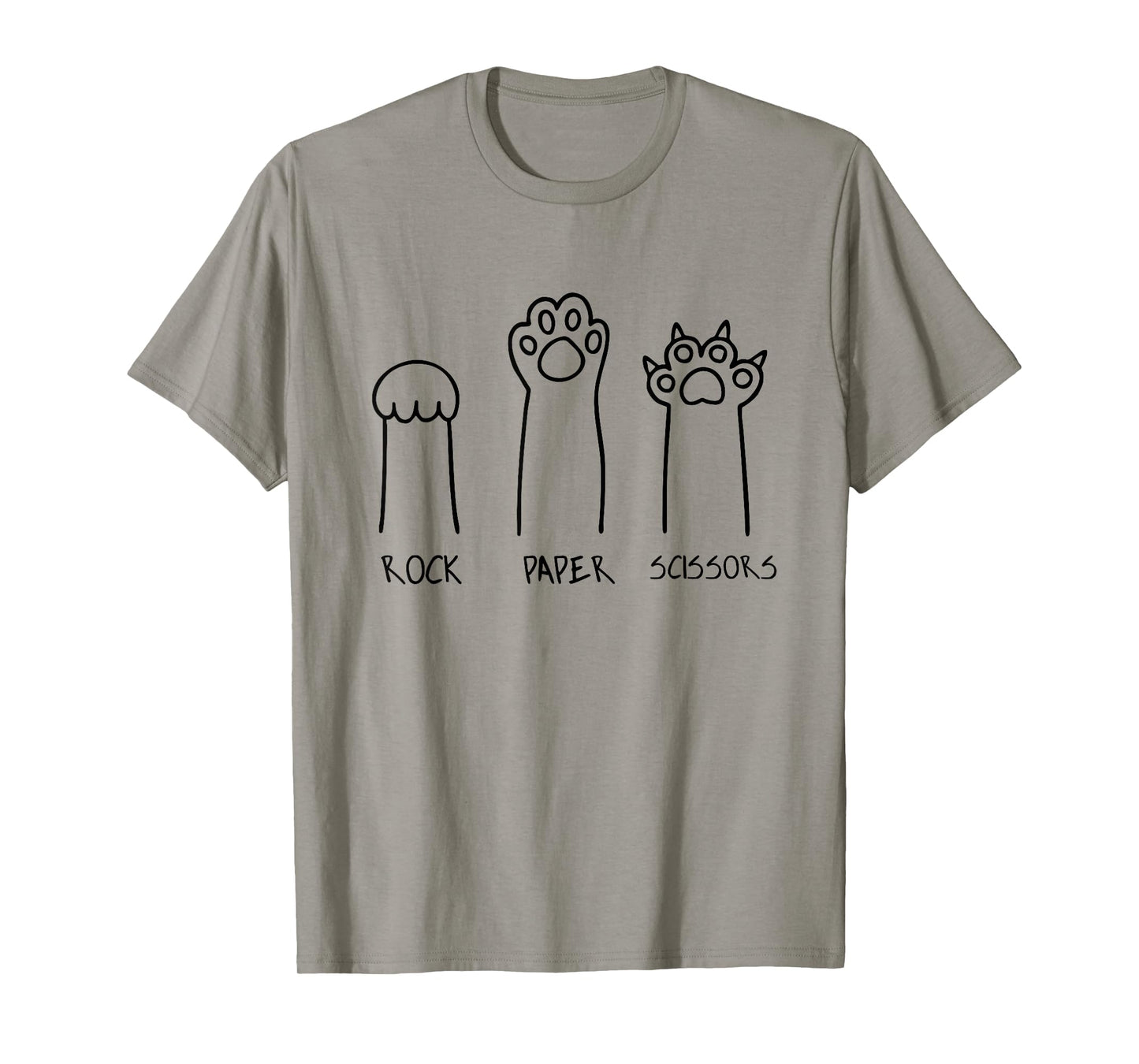 Rock Paper Scissors Hand Game Cute Paw Funny Cat Introvert T-Shirt