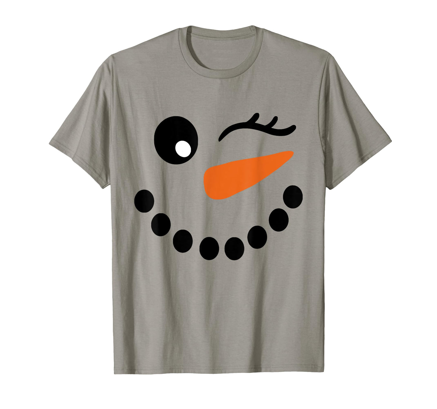 Winter Snowman Face Wink Eye Christmas Xmas For Girl Womens T-Shirt