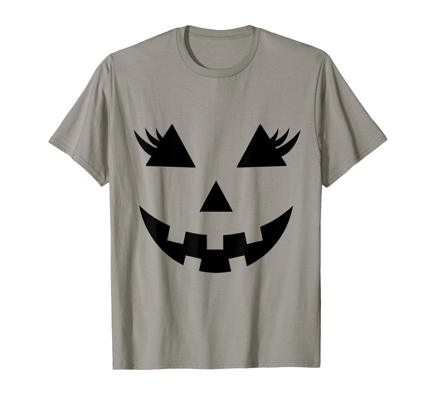 Jack O Lantern Face Pumpkin Eyelashes Hallowen Funny Costume T-Shirt