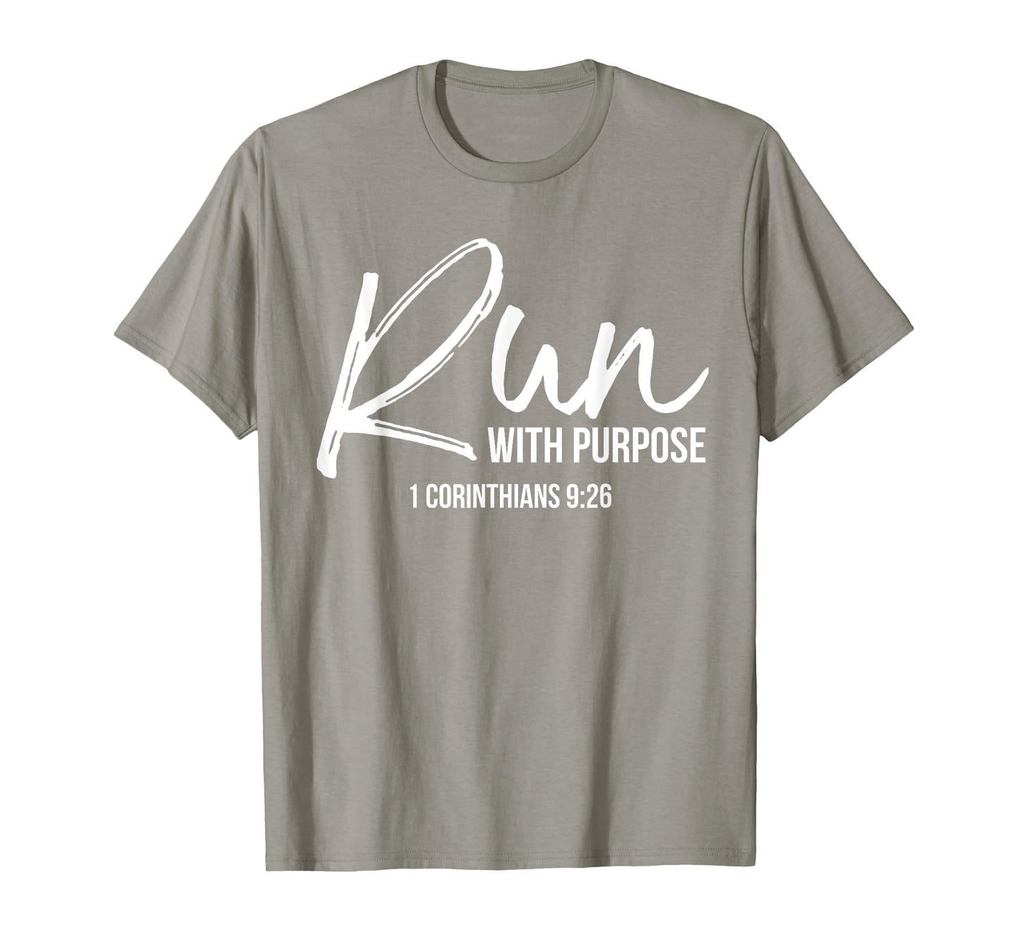 Womens Run With Purpose Shirt 1 Corinthians 9:26 Christian Running XL Orange