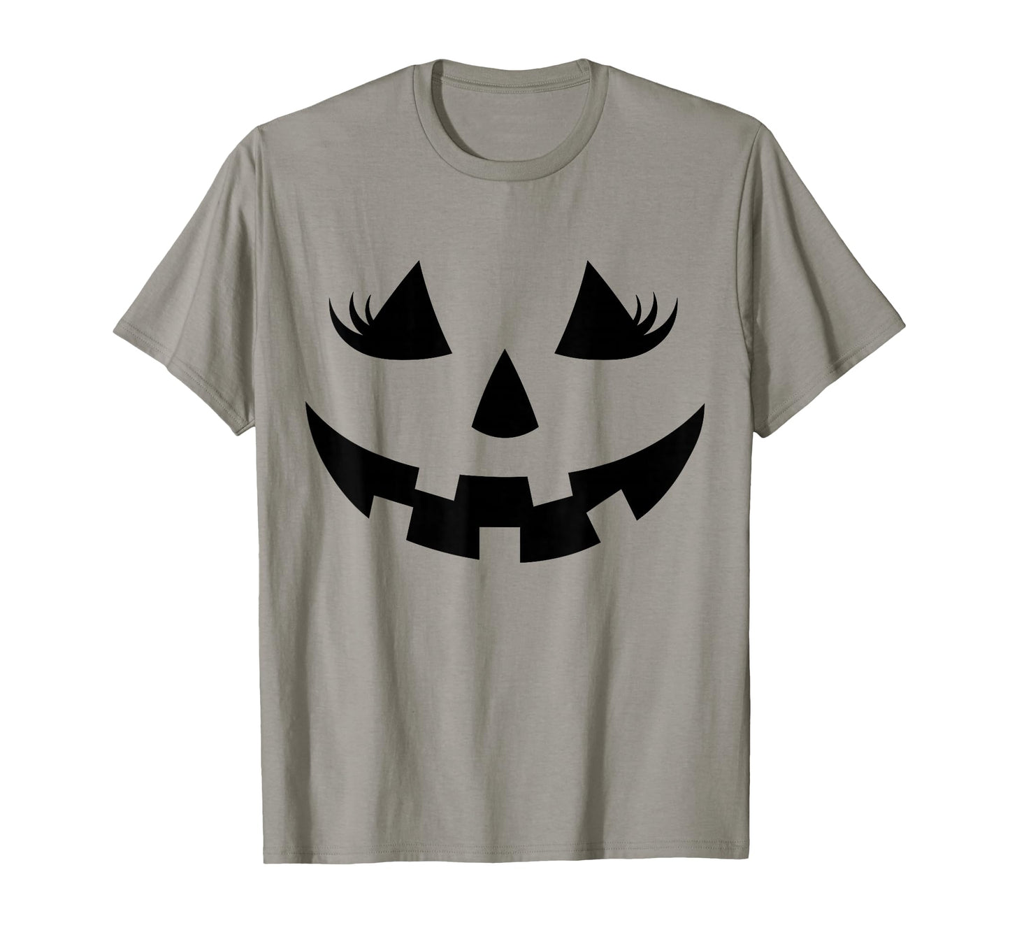 Jack O Lantern Face Pumpkin Eyelashes Hallowen Costume Funny T-Shirt