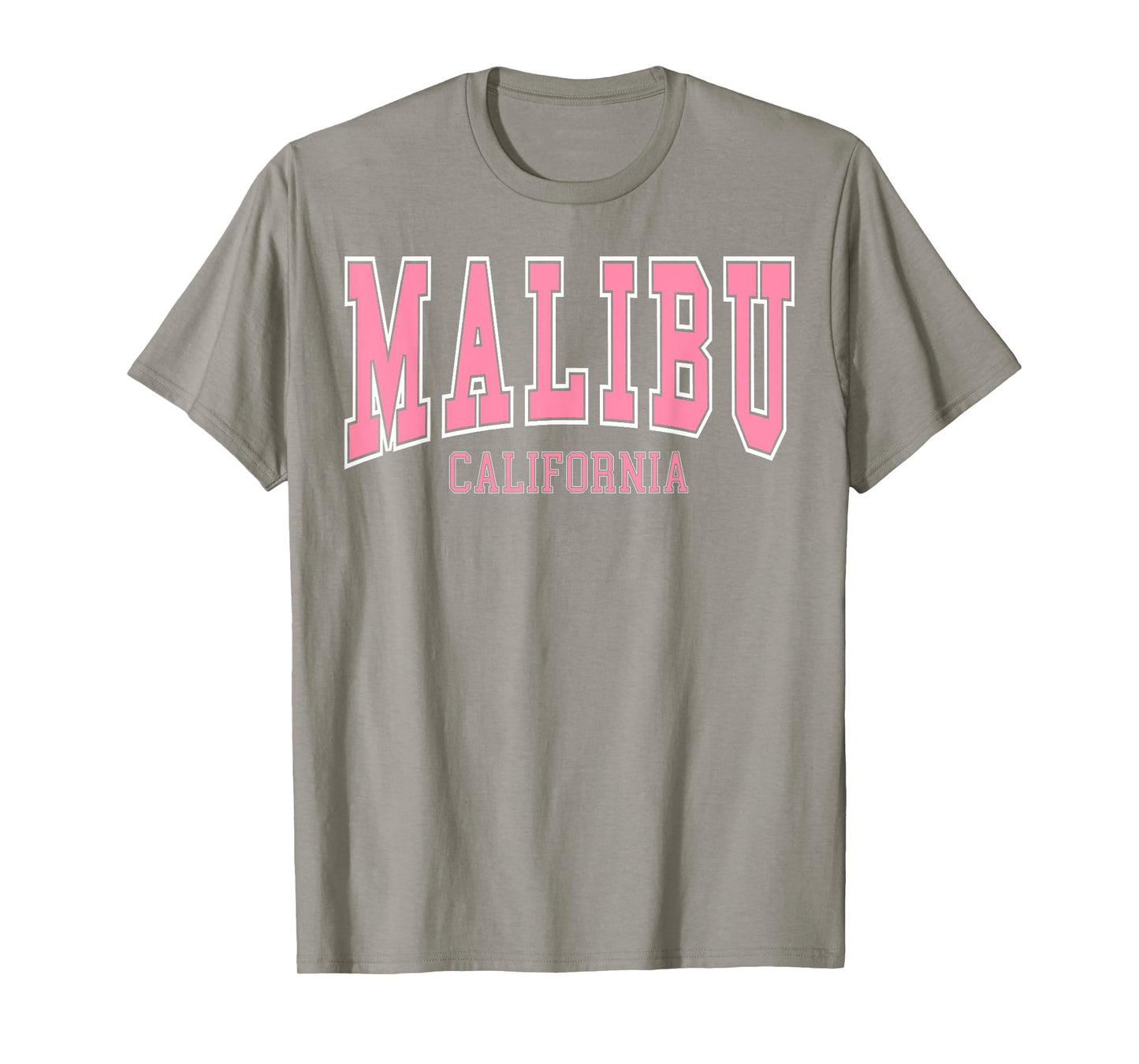 Preppy Varsity Pink Malibu California for Women Teen Girls T-Shirt