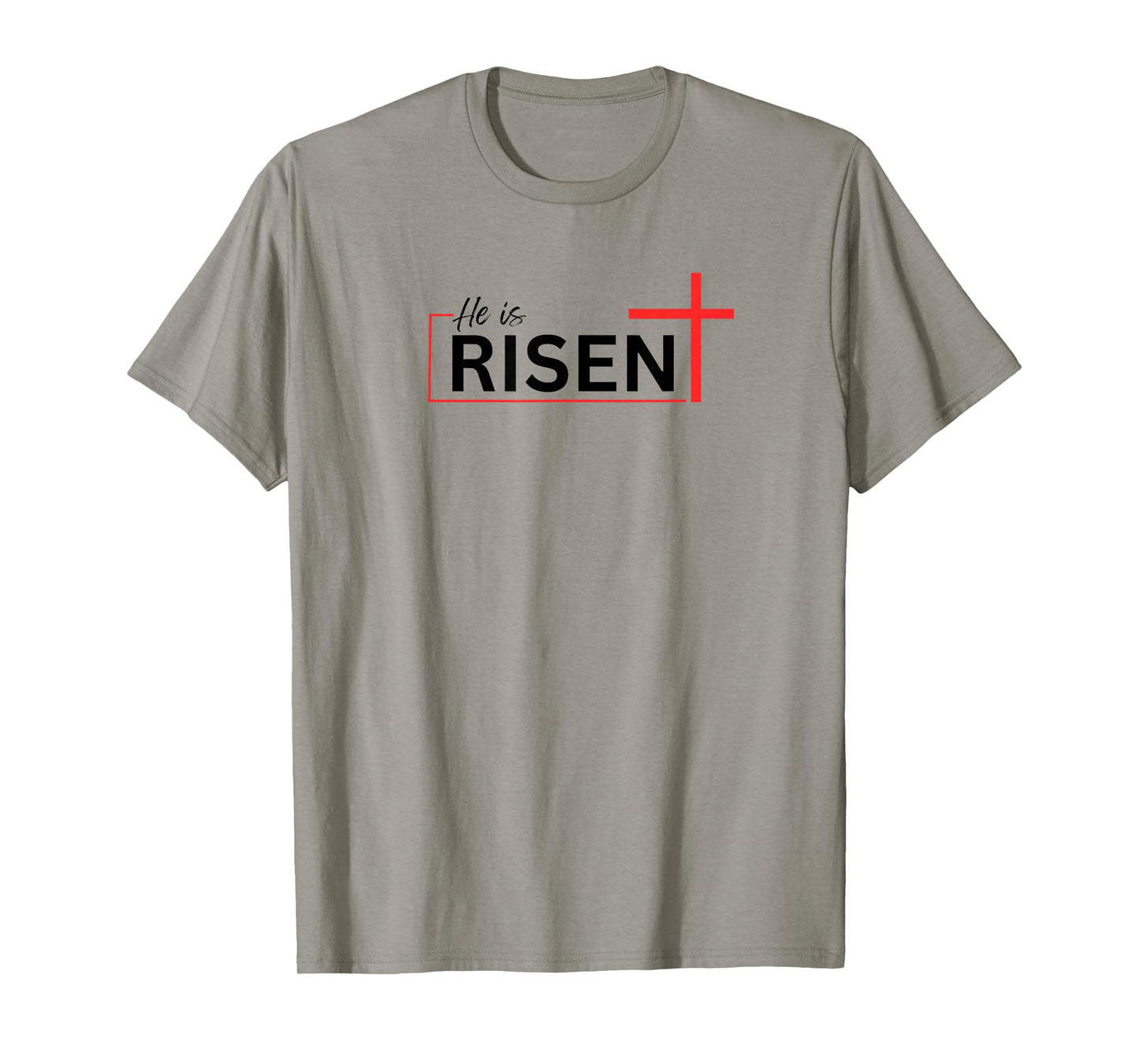 He is Risen Bold Red Cross Easter Christian Faith Design T-Shirt