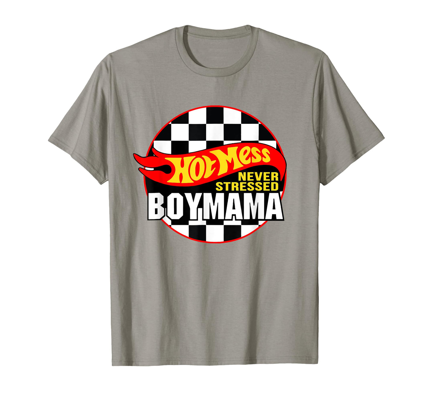 Hot Mess Little Stressed Boy Mama Racing Cars Mother's Day T-Shirt