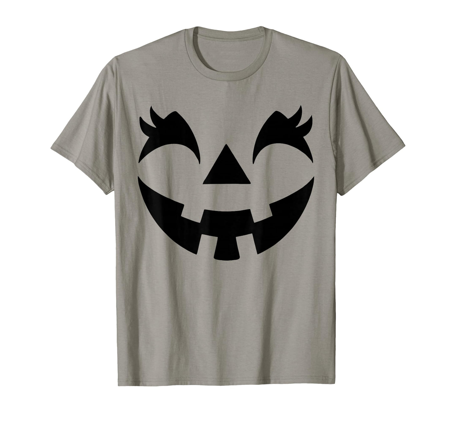 Jack O Lantern Face Pumpkin Eyelashes Hallowen Costume Funny T-Shirt
