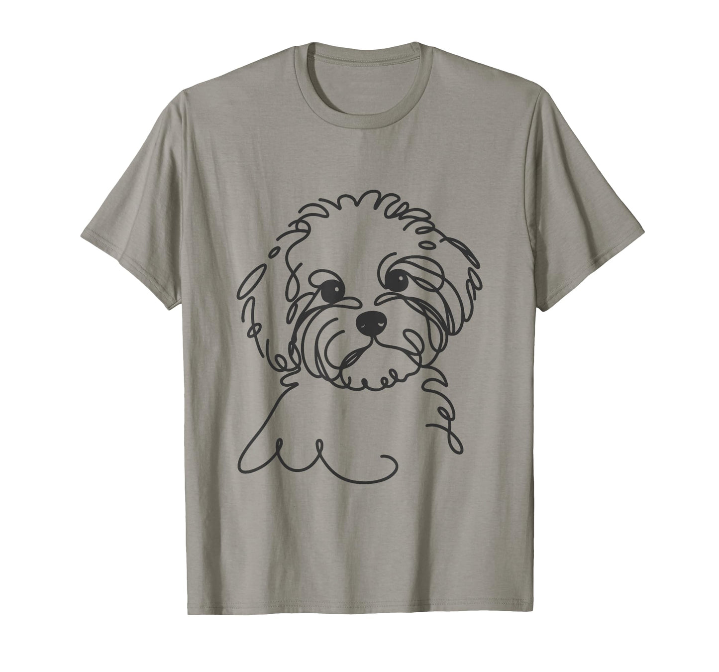 Line Art Dad Mom Dog - Maltipoo Men Women T-Shirt